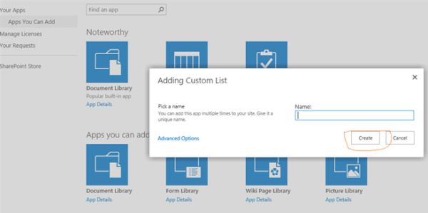 Add the Custom List name
